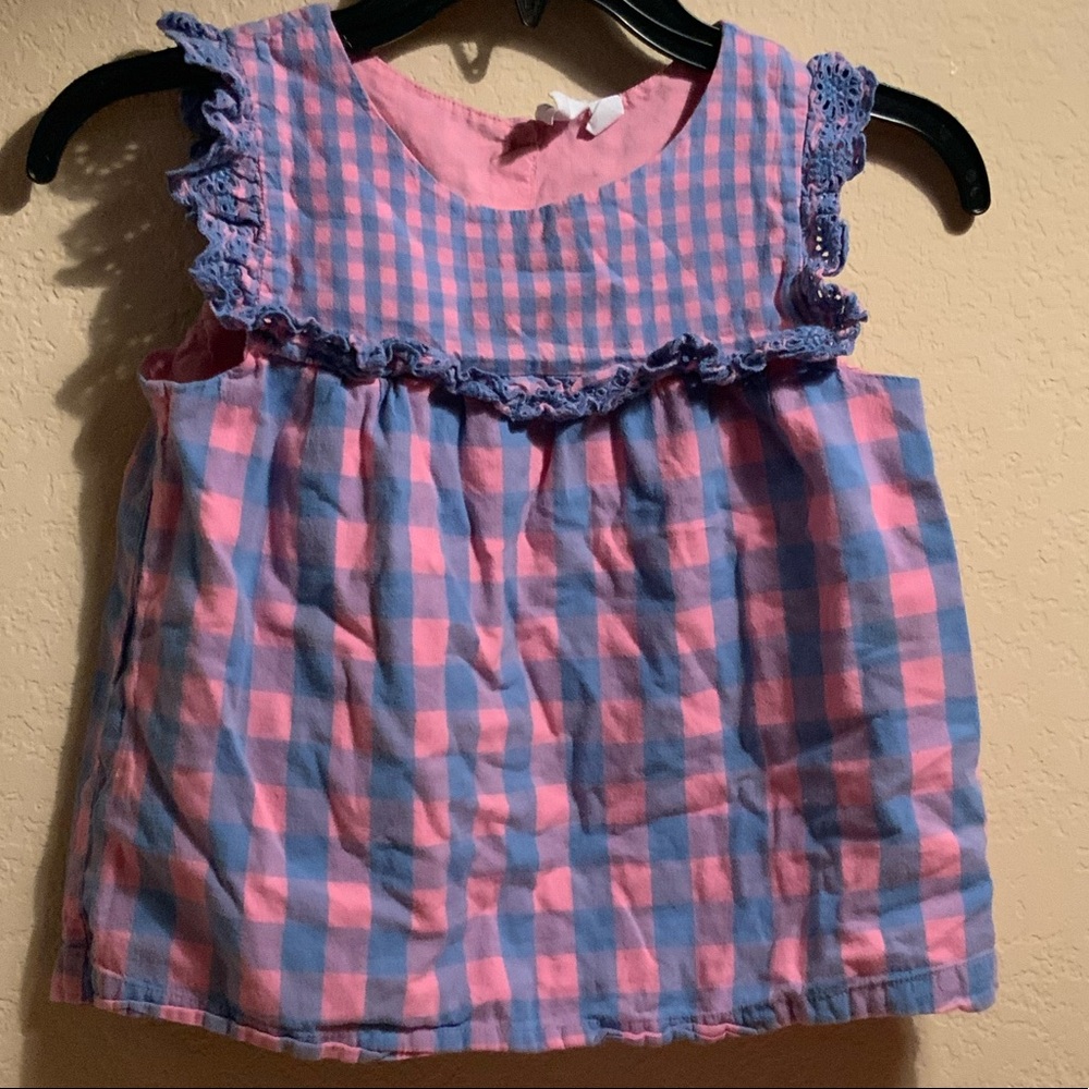 Gap girls’ top, size L, short sleeve, blue/pink